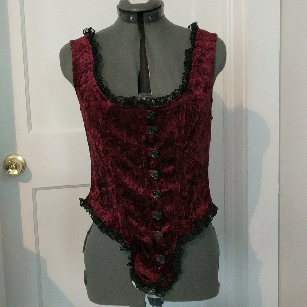 Eternal Love Burgundy Corset Top